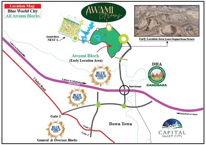 Blue World City Awami Greens  Master Plan:<br />
