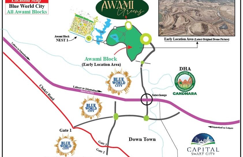 Blue World City Awami Greens Master Plan: