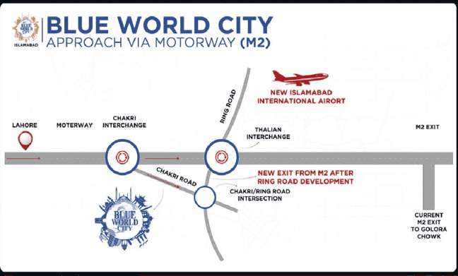 Blue World City Awami Greens Location
